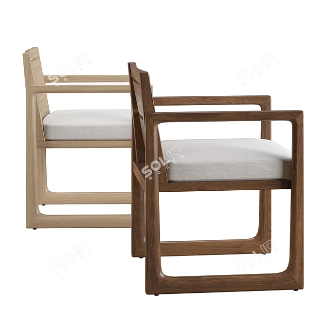 Sophisticated RH Navaro Dining Armchair 3D model image 4