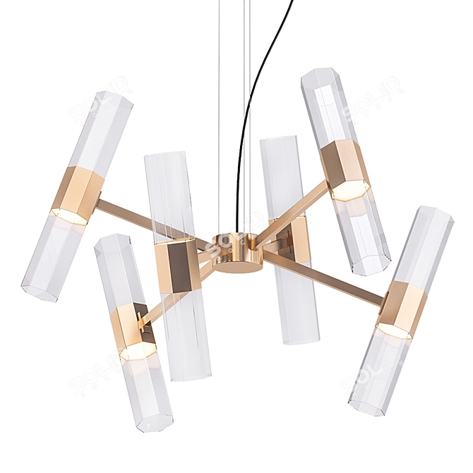 Elegant Chaos 04 LED Chandelier 3D model image 1