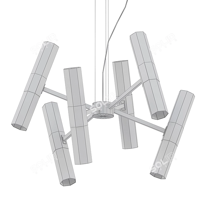 Elegant Chaos 04 LED Chandelier 3D model image 2