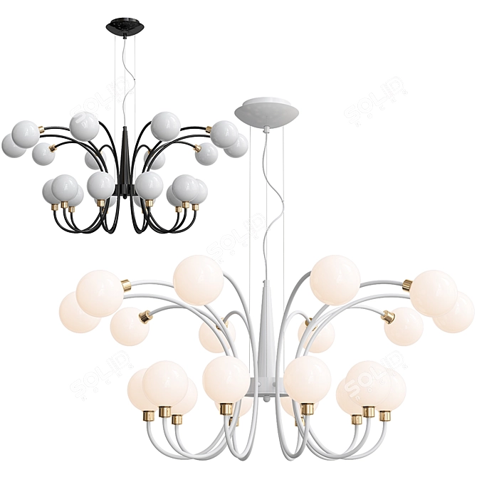 Aida Chandelier: Elegant Illumination with 20 Lights 3D model image 1