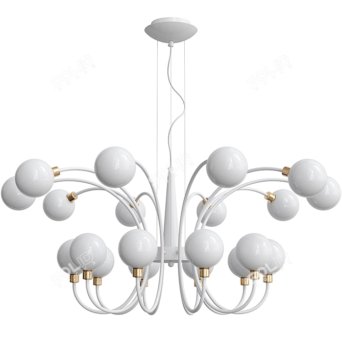 Aida Chandelier: Elegant Illumination with 20 Lights 3D model image 2