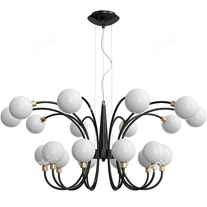 Aida Chandelier: Elegant Illumination with 20 Lights 3D model image 3