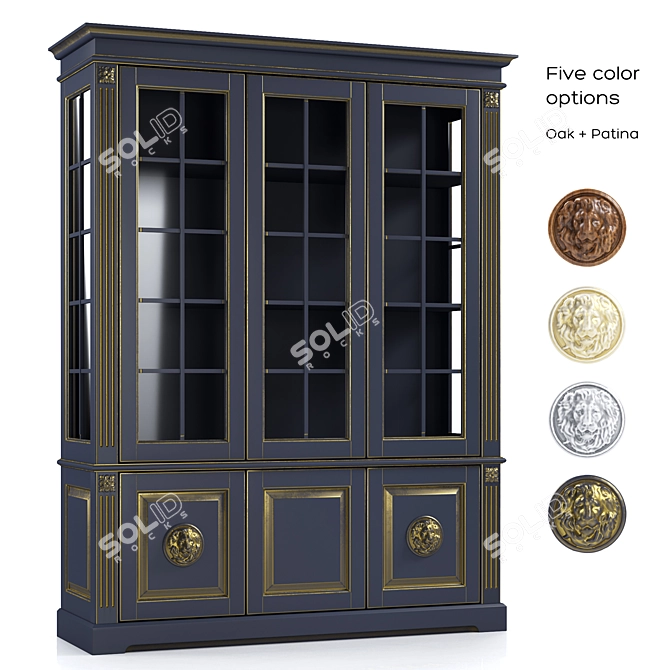 Classic Wood Bookcase: Five Material Options 3D model image 1