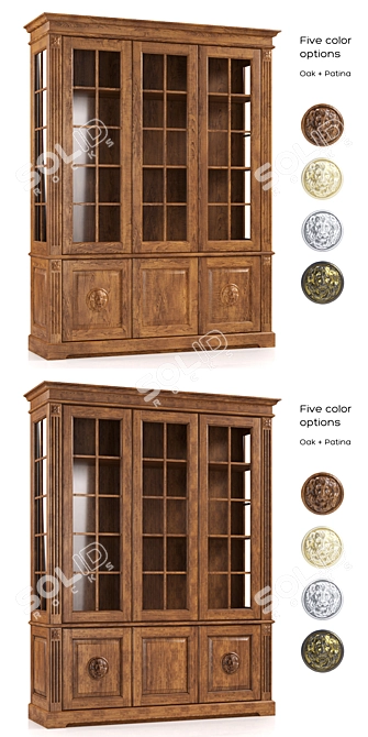 Classic Wood Bookcase: Five Material Options 3D model image 2