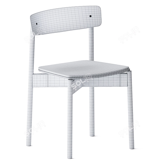 Elegant Cross Upholstered Chair 3D model image 3