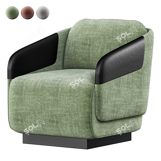 Vintage-Inspired WORN Armchair 3D model image 1