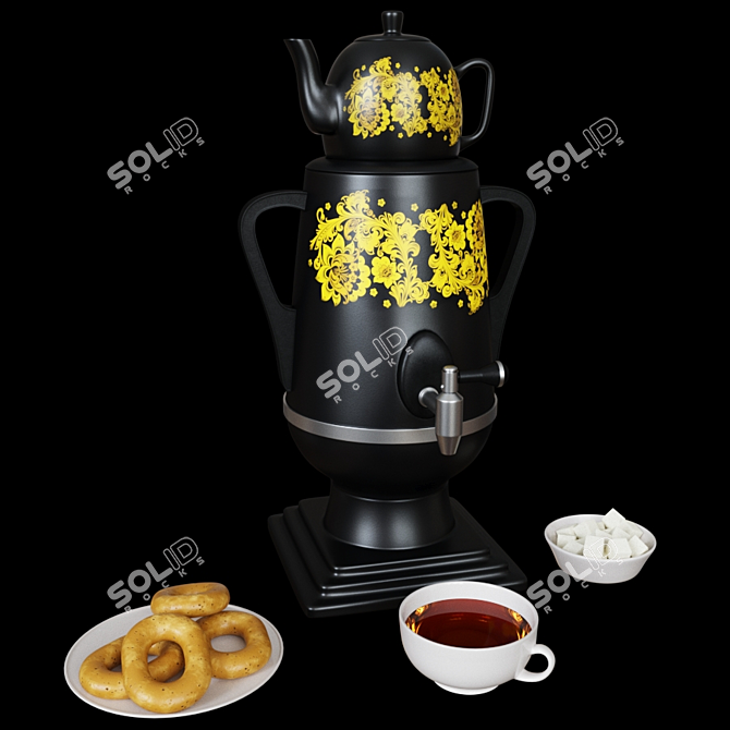Russian-inspired Samovar for Authentic Tea Experience 3D model image 1