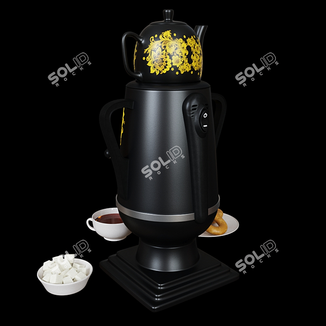 Russian-inspired Samovar for Authentic Tea Experience 3D model image 2