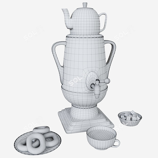 Russian-inspired Samovar for Authentic Tea Experience 3D model image 3