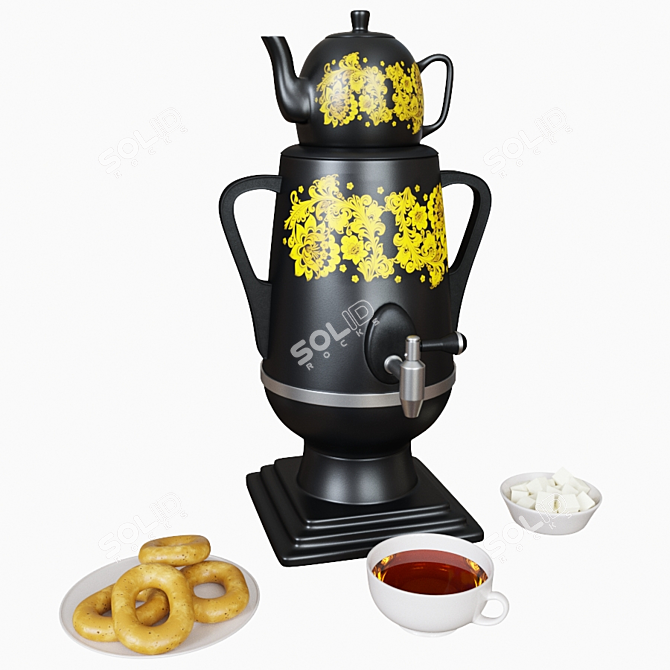 Russian-inspired Samovar for Authentic Tea Experience 3D model image 5
