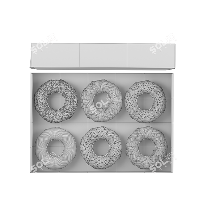 Delicious Donut Box 3D model image 4