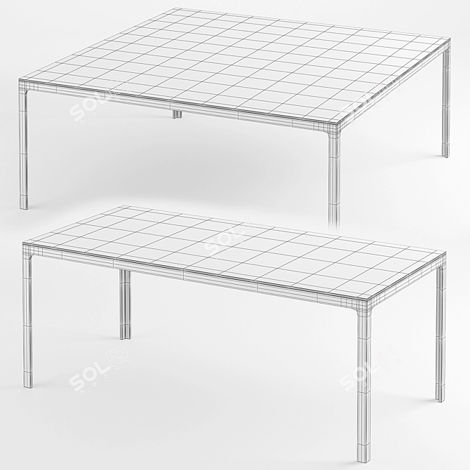 Modern Oscar Glass Table 3D model image 2