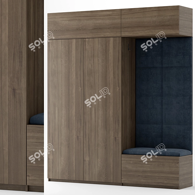 Modern Hallway Unit, 2800mm Height, 2400mm Width 3D model image 1