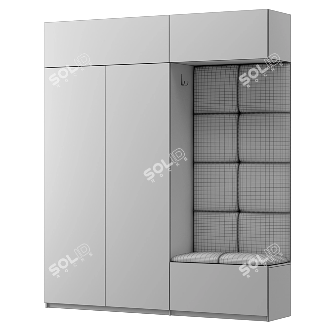 Modern Hallway Unit, 2800mm Height, 2400mm Width 3D model image 4