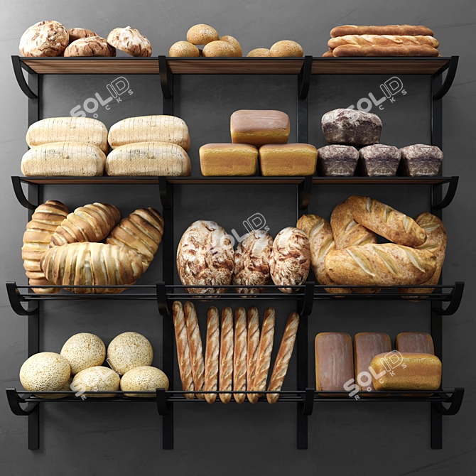 BakeMaster: Bread & Croissant Collection 3D model image 1