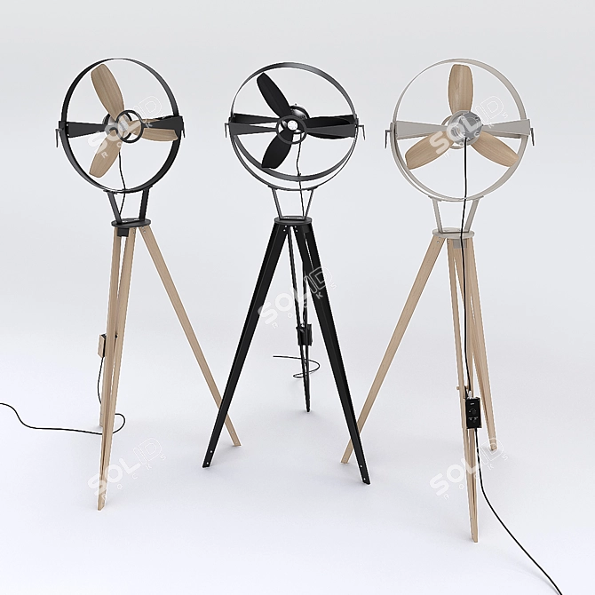 Aura Wooden Blade Fan 3D model image 5