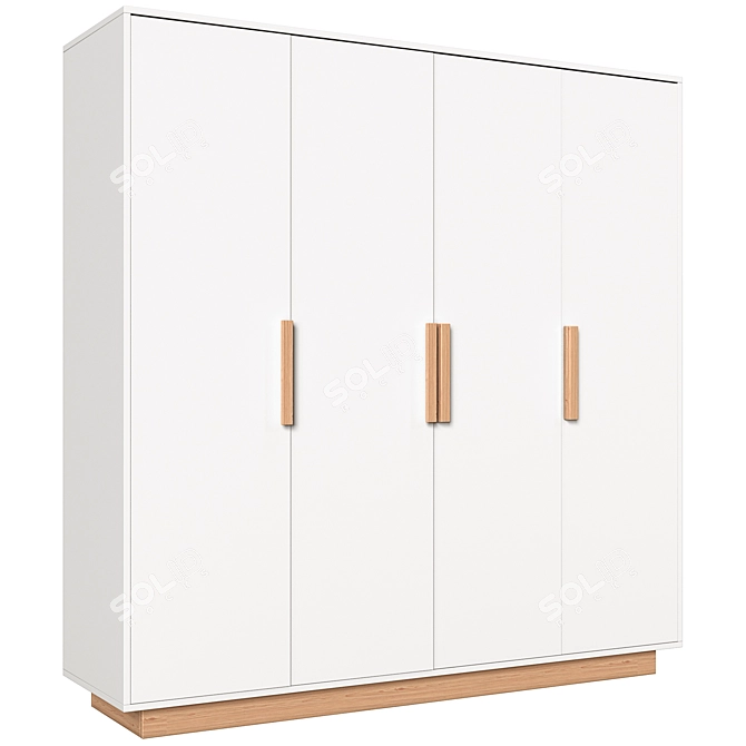 Fabi 4-Door Wardrobe: Elegant, Fashionable, and Spacious 3D model image 1