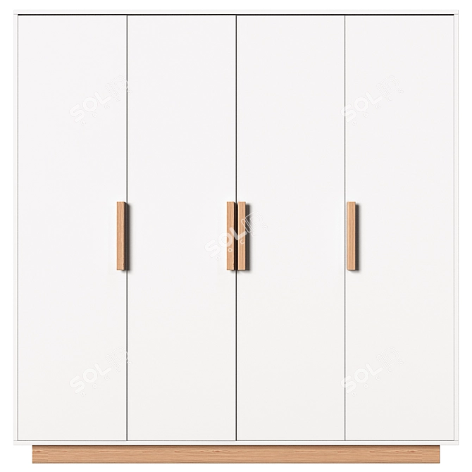 Fabi 4-Door Wardrobe: Elegant, Fashionable, and Spacious 3D model image 2