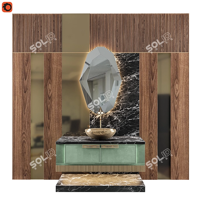 Elegant Elite Wash Basin 3D model image 1