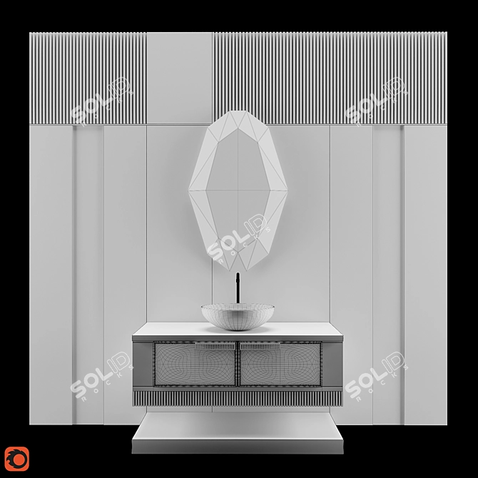 Elegant Elite Wash Basin 3D model image 3