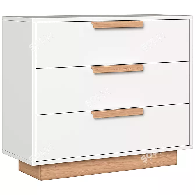 Title: Elegant Fabi White Chest of Drawers 3D model image 1