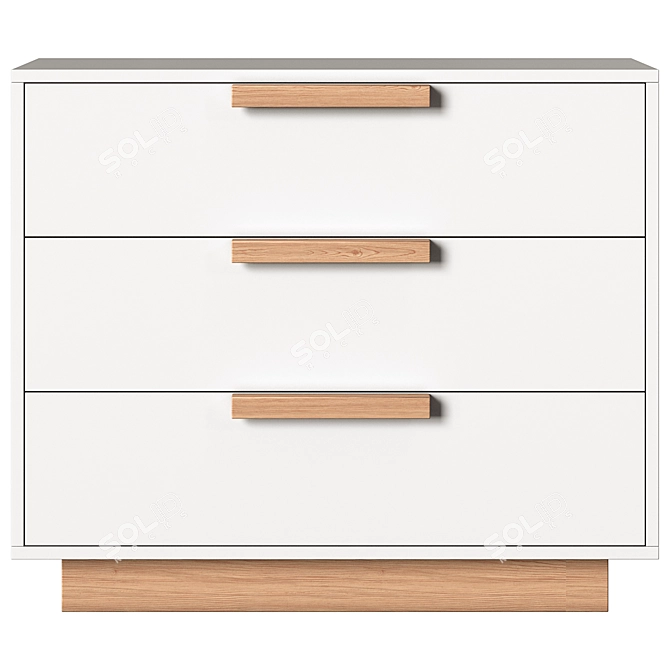 Title: Elegant Fabi White Chest of Drawers 3D model image 2