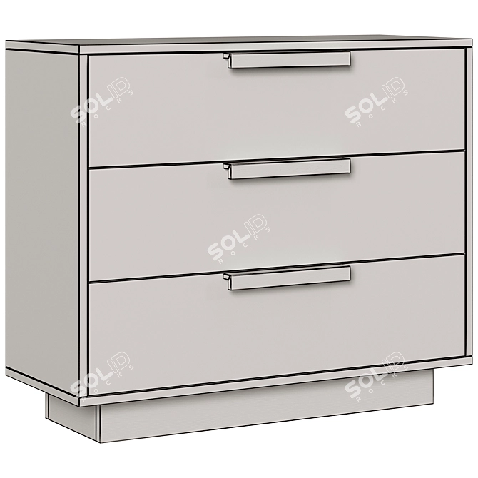 Title: Elegant Fabi White Chest of Drawers 3D model image 3