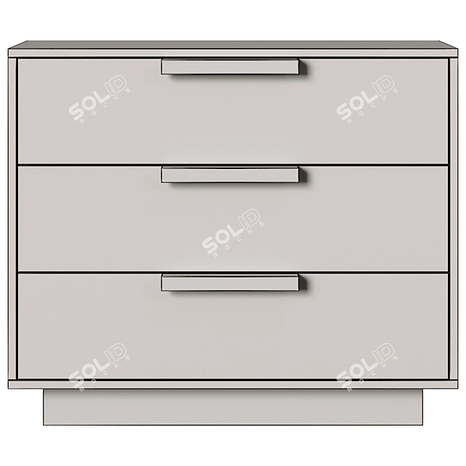 Title: Elegant Fabi White Chest of Drawers 3D model image 4