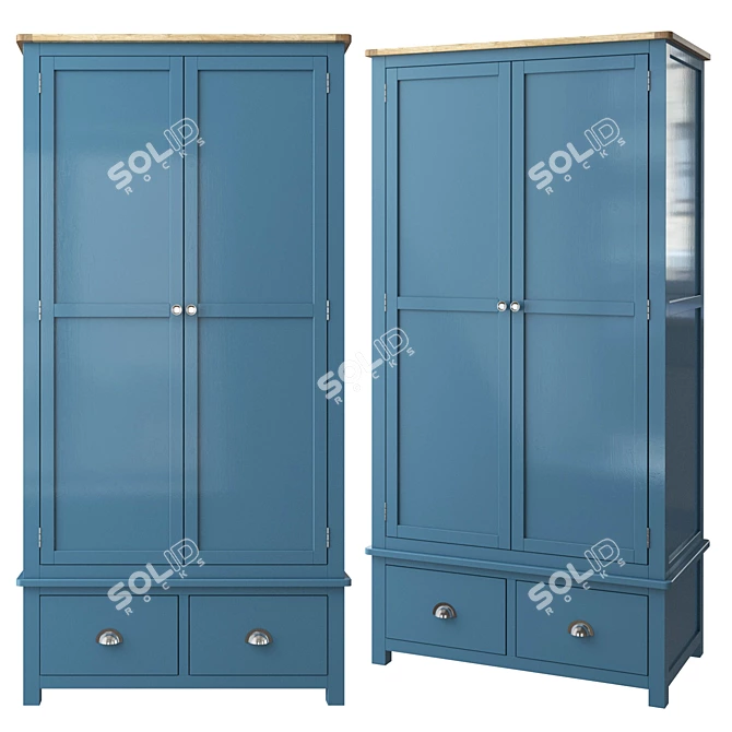 Jules Verne Double Wardrobe with Drawers 3D model image 1