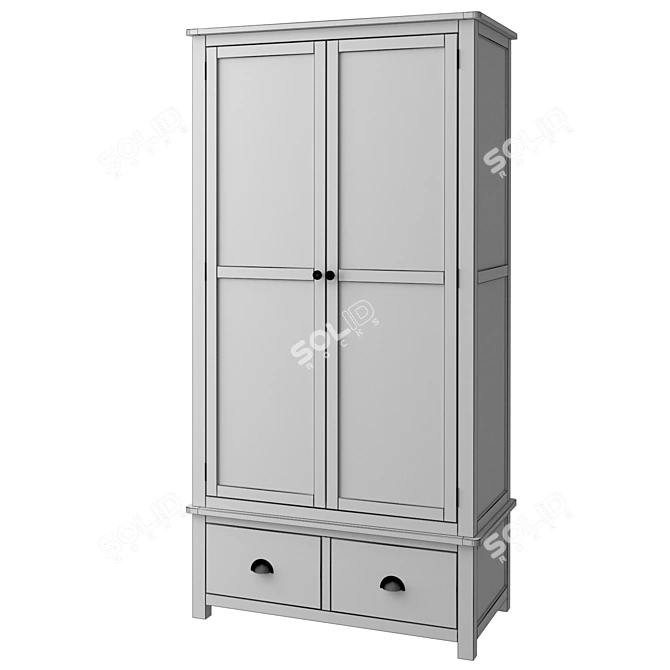 Jules Verne Double Wardrobe with Drawers 3D model image 2