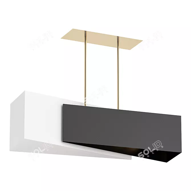 Sleek 7-Light Linear Pendant 3D model image 1