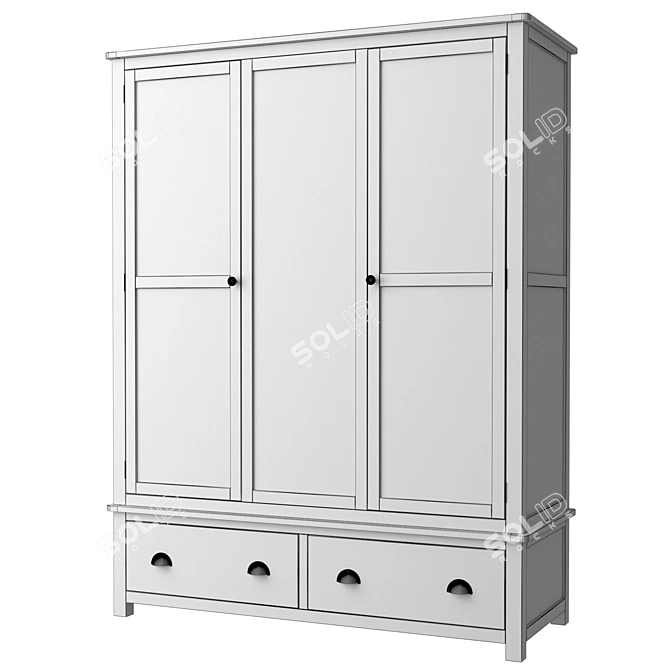 Wide Double Wardrobe: Jules Verne Immersion 3D model image 2