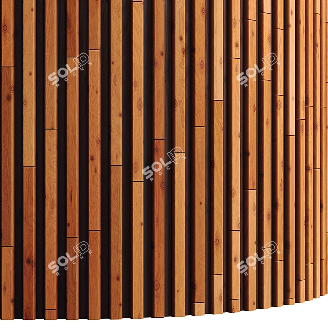 Striped Wood Panel: High-Quality Textures & 3D Files 3D model image 2