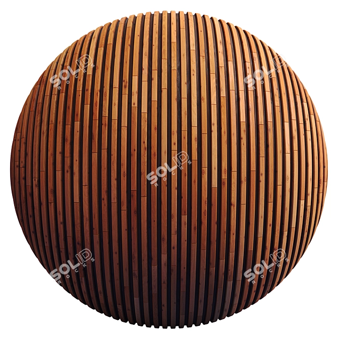 Striped Wood Panel: High-Quality Textures & 3D Files 3D model image 3