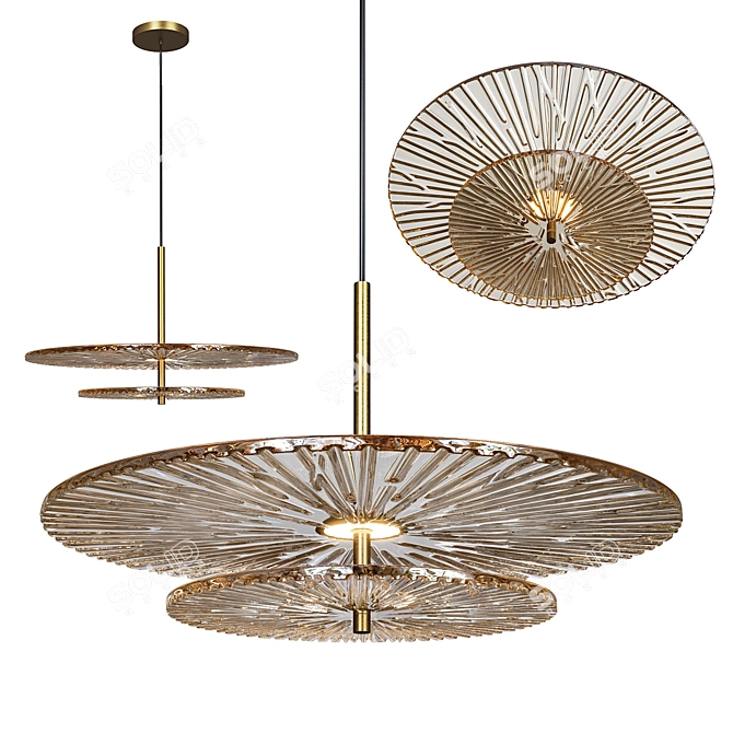 Elegant Agapi Pendant Lamp - D35 x 19 cm 3D model image 1