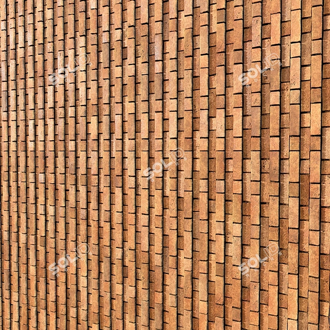 Seamless PBR Lattice Brick Material 3D model image 1