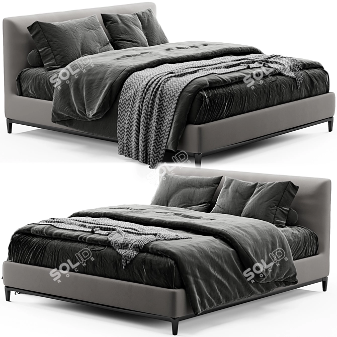 Elegant Minotti Andersen Bed 3D model image 1