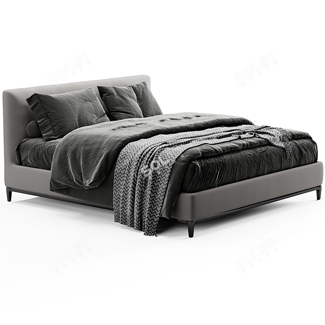 Elegant Minotti Andersen Bed 3D model image 4