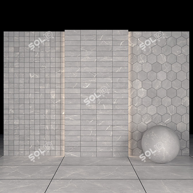 Sterlina Gray Marble - Versatile High-Quality Texture 3D model image 3