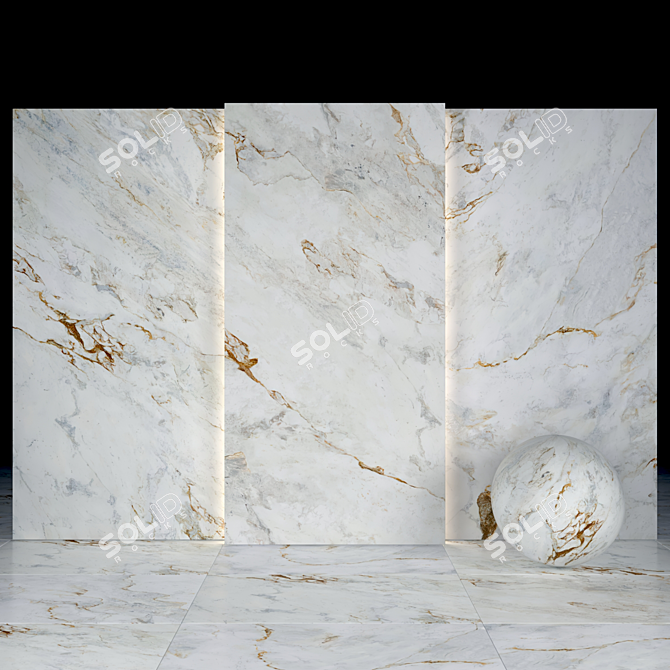 Elegant Parana Marble Slabs 3D model image 2