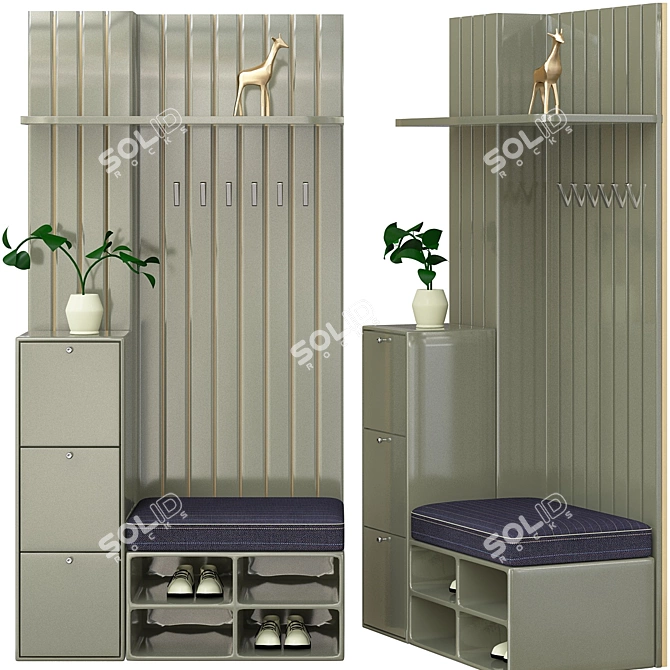 Title: Elegant Designer Wardrobe 3D model image 1