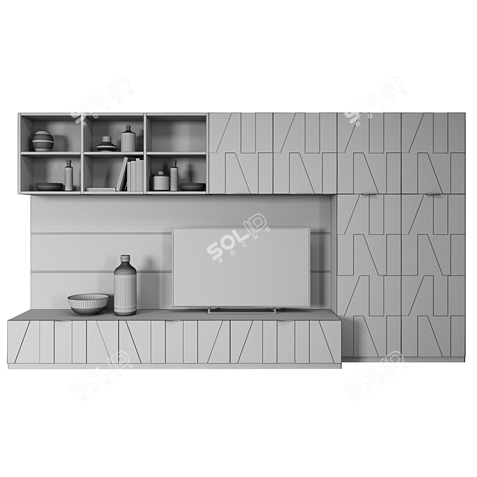 BAMAX Slash TV Wall: Stylish Modular Furniture 3D model image 2