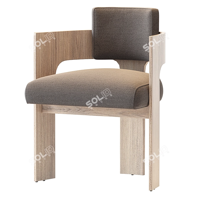 Contemporary C_Back Chair 3D model image 1