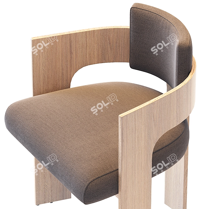 Contemporary C_Back Chair 3D model image 4