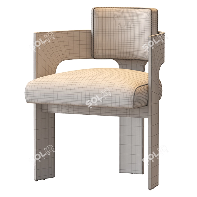 Contemporary C_Back Chair 3D model image 5