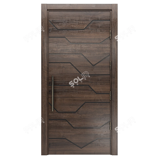 Stratum Steel Inlay Door 3D model image 1