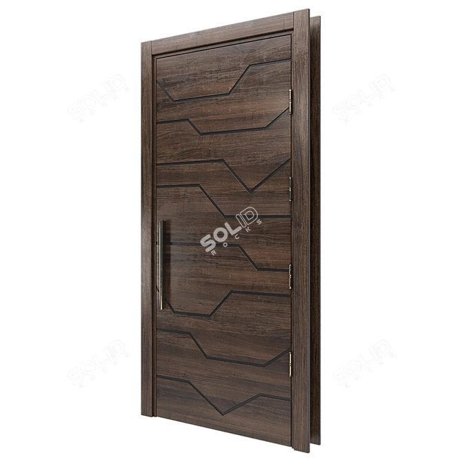 Stratum Steel Inlay Door 3D model image 2