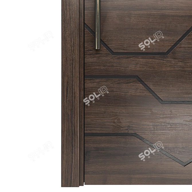 Stratum Steel Inlay Door 3D model image 3