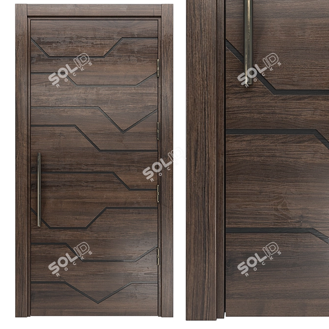 Stratum Steel Inlay Door 3D model image 5