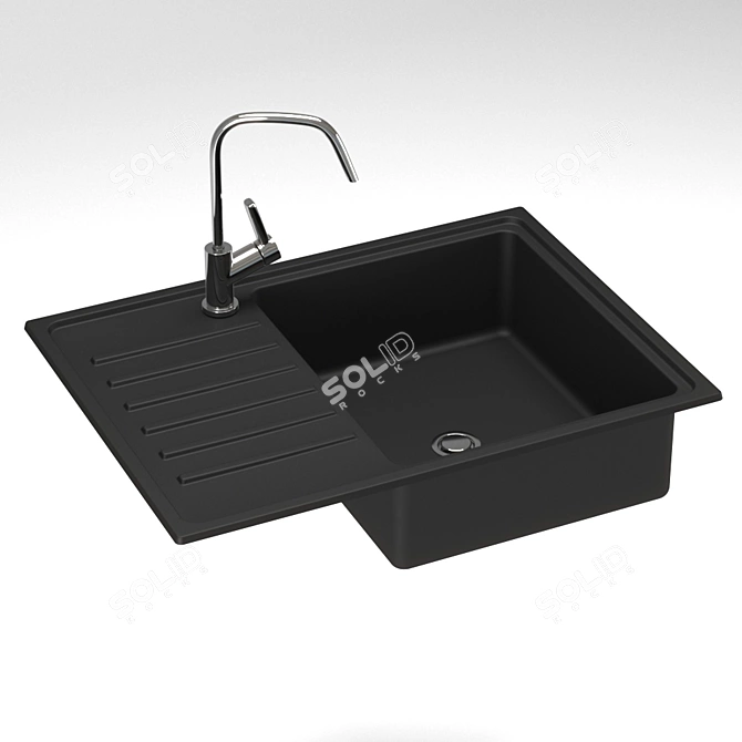 Stylish Blanco ZIA Sink 3D model image 2